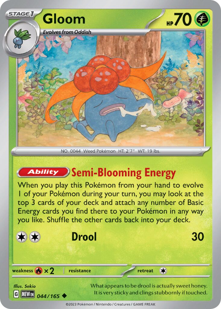 Gloom 044/165 — 151 (English Pokémon TCG card)