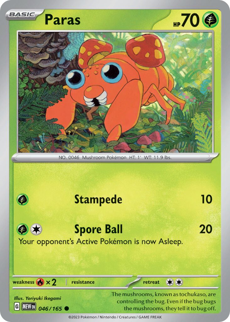 Paras 046/165 — 151 (English Pokémon TCG card)