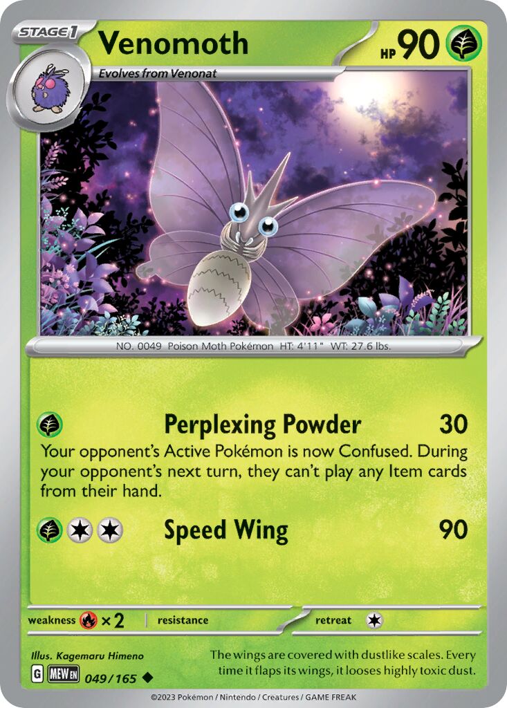 Venomoth 049/165 — 151 (English Pokémon TCG card)