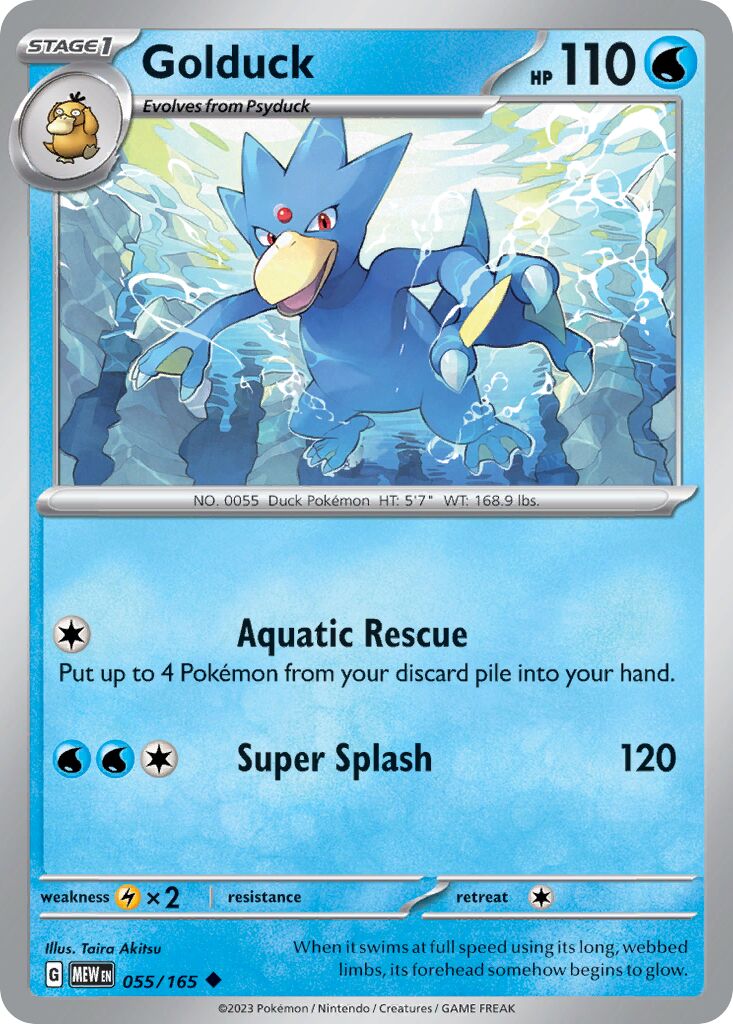 Golduck 055/165 — 151 (English Pokémon TCG card)