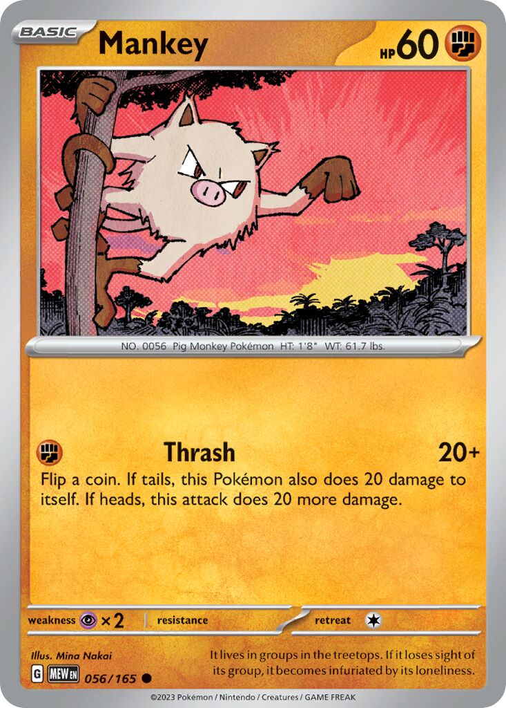 Mankey 056/165 — 151 (English Pokémon TCG card)