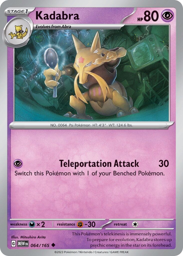 Kadabra 064/165 — 151 (English Pokémon TCG card)