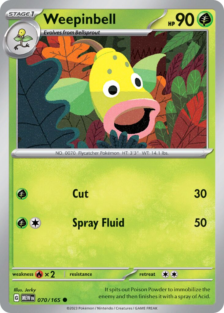 Weepinbell 070/165 — 151 (English Pokémon TCG card)