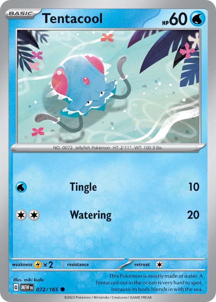 Tentacool 072/165 — 151 (English Pokémon TCG card)