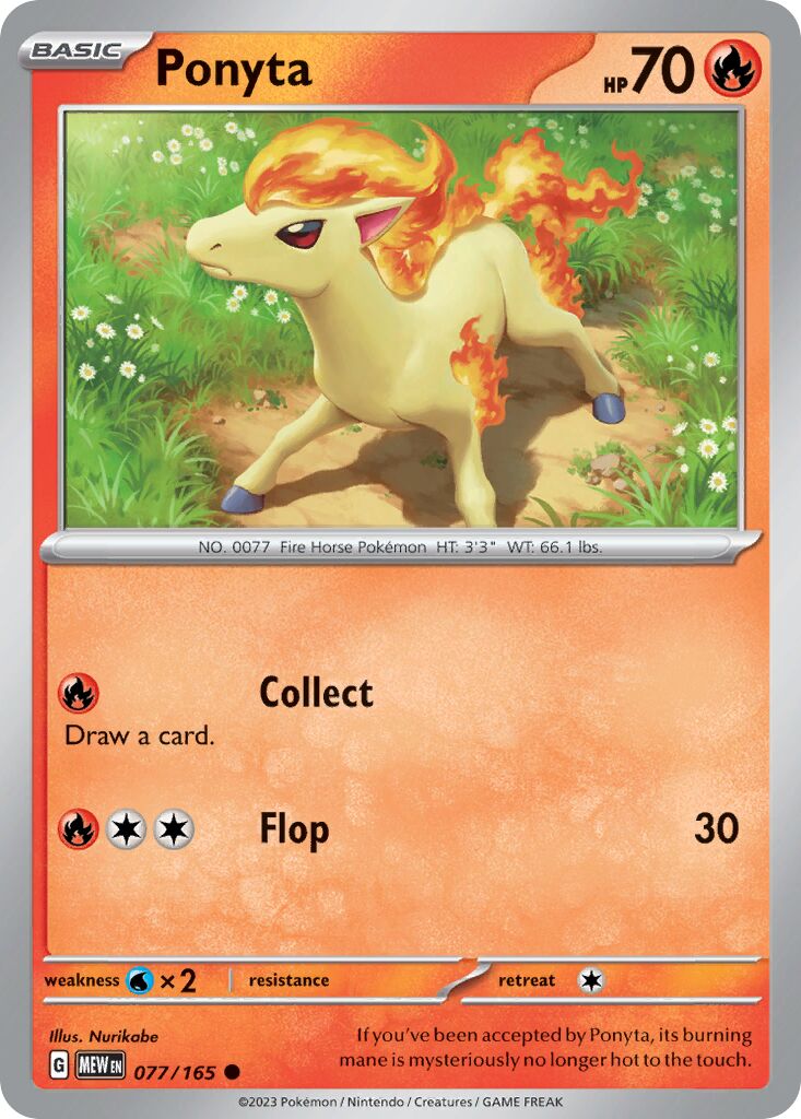 Ponyta 077/165 — 151 (English Pokémon TCG card)