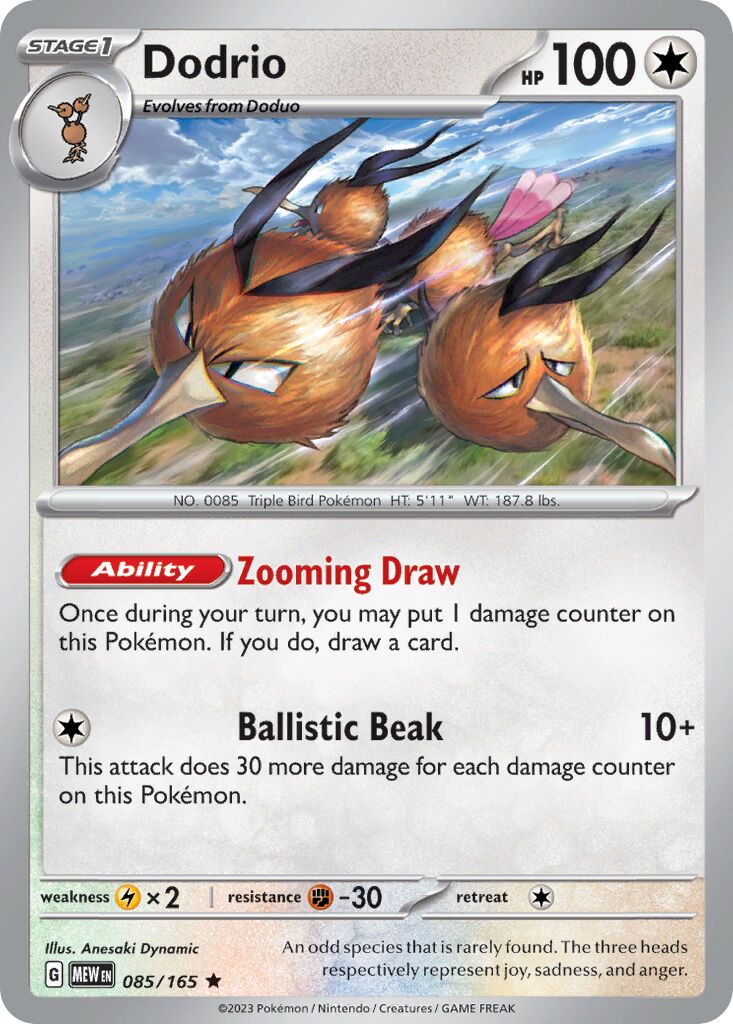 Dodrio 085/165 — 151 (English Pokémon TCG card)