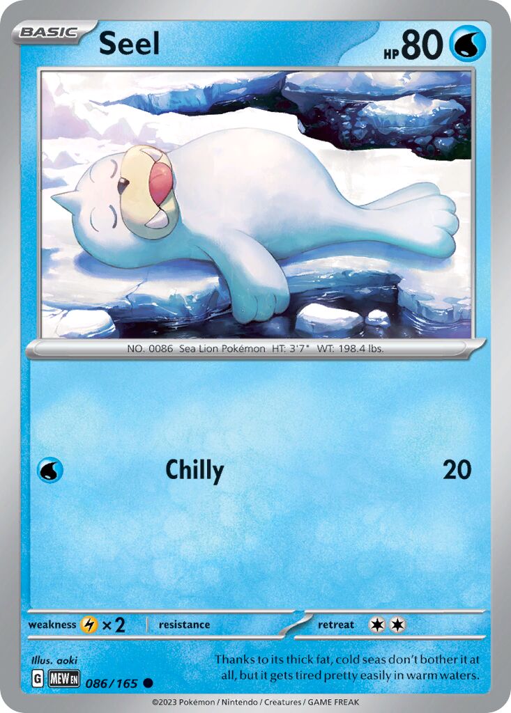 Seel 086/165 — 151 (English Pokémon TCG card)