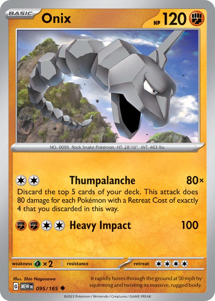 Onix 095/165 — 151 (English Pokémon TCG card)