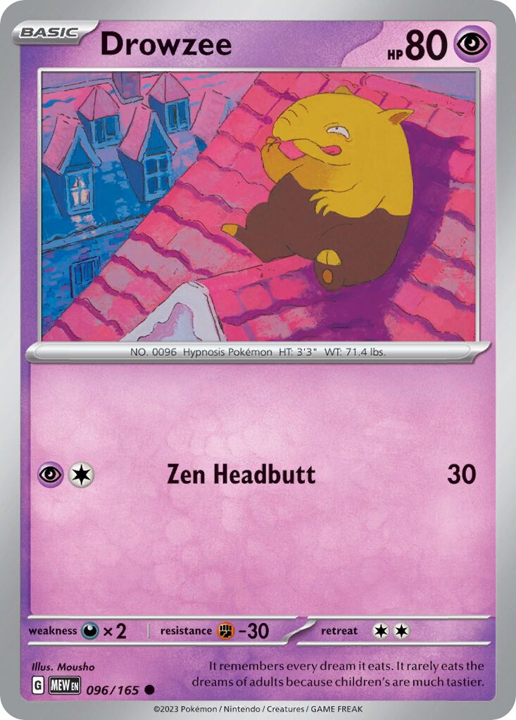 Drowzee 096/165 — 151 (English Pokémon TCG card)