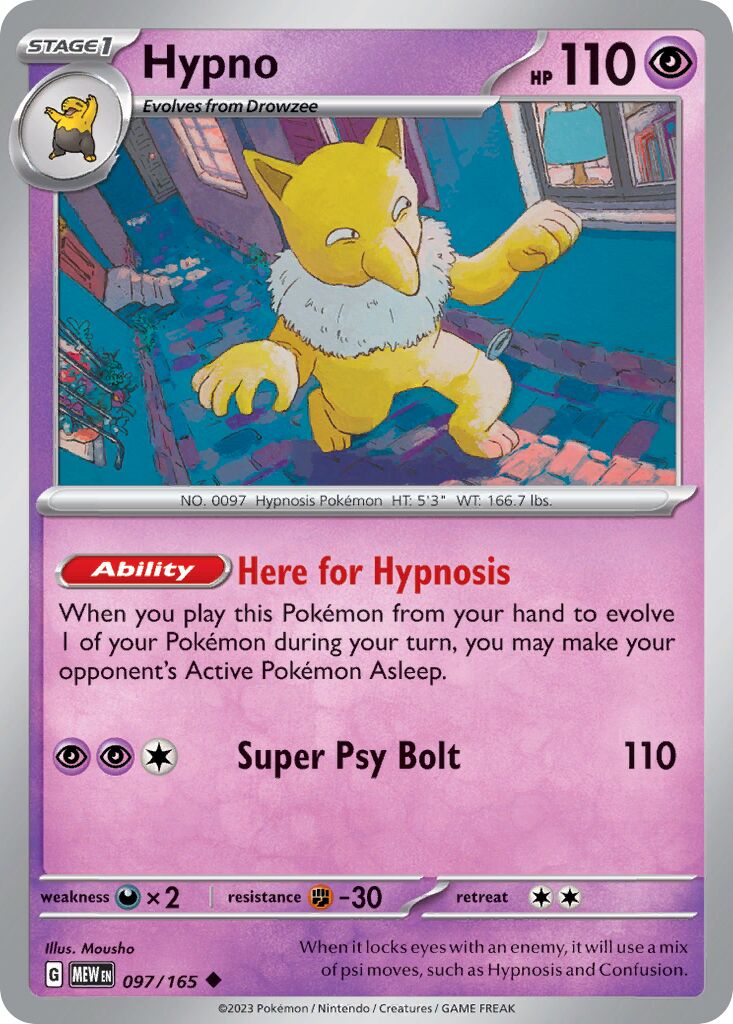 Hypno 097/165 — 151 (English Pokémon TCG card)