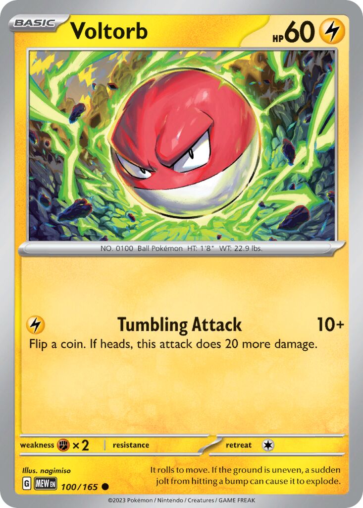 Voltorb 100/165 — 151 (English Pokémon TCG card)