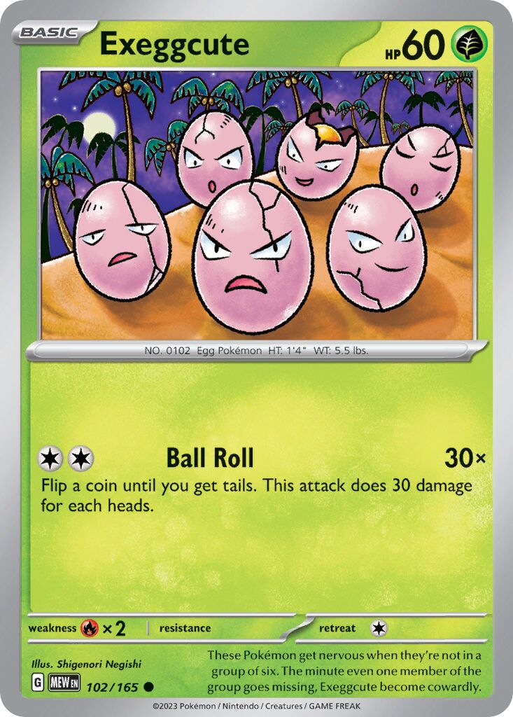 Exeggcute 102/165 — 151 (English Pokémon TCG card)