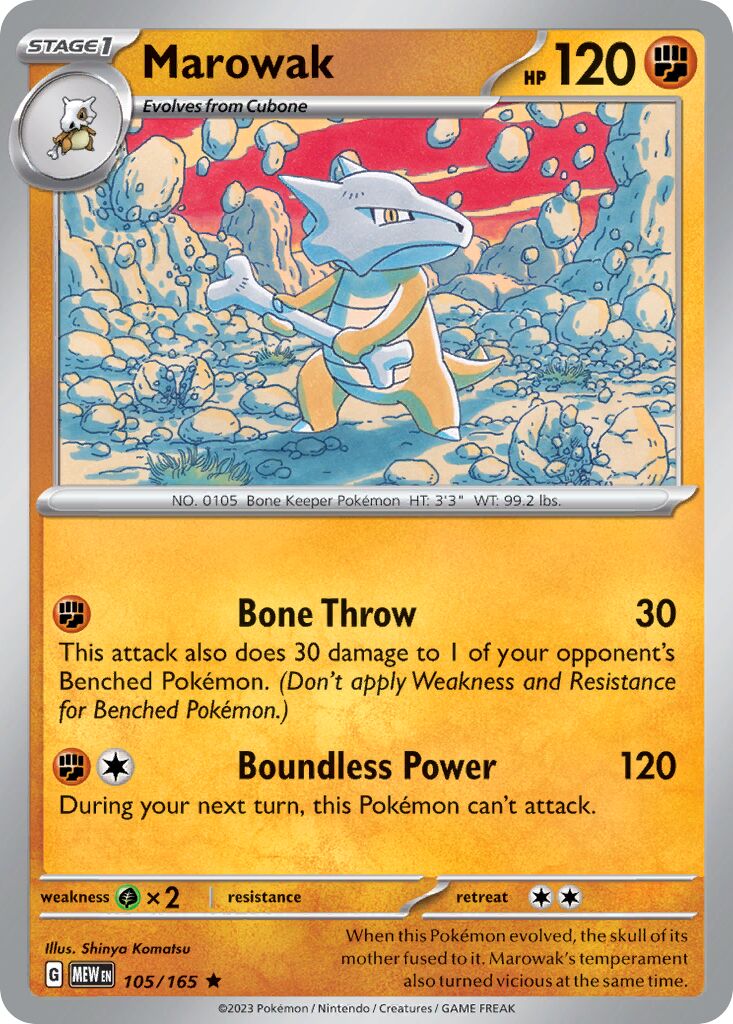 Marowak 105/165 — 151 (English Pokémon TCG card)