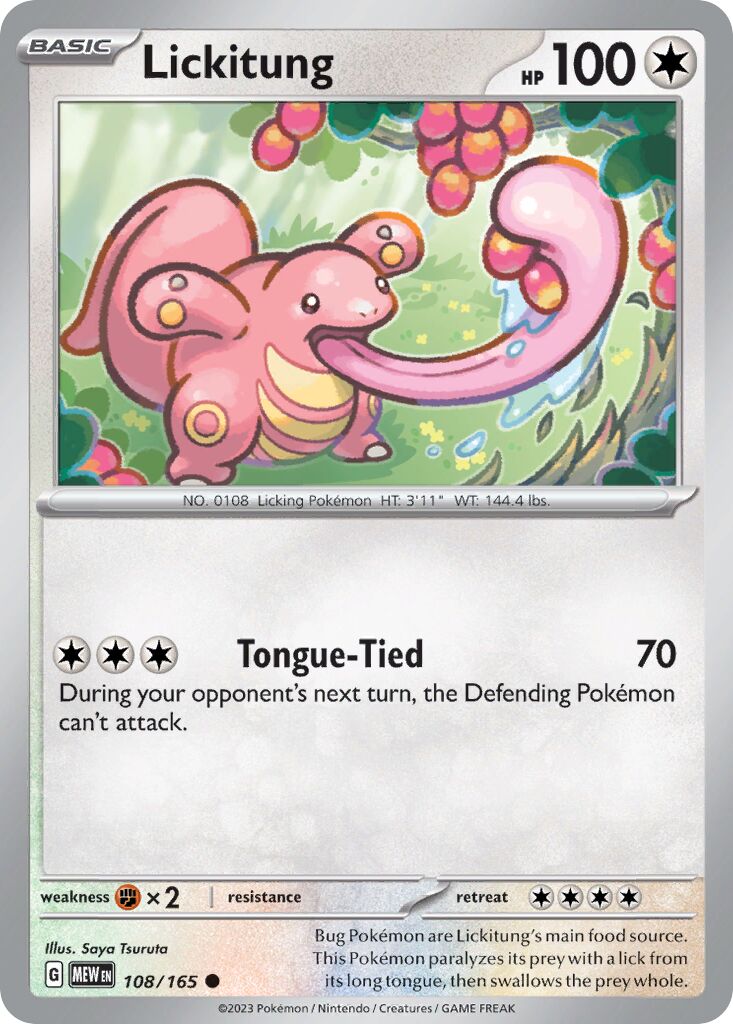 Lickitung 108/165 — 151 (English Pokémon TCG card)