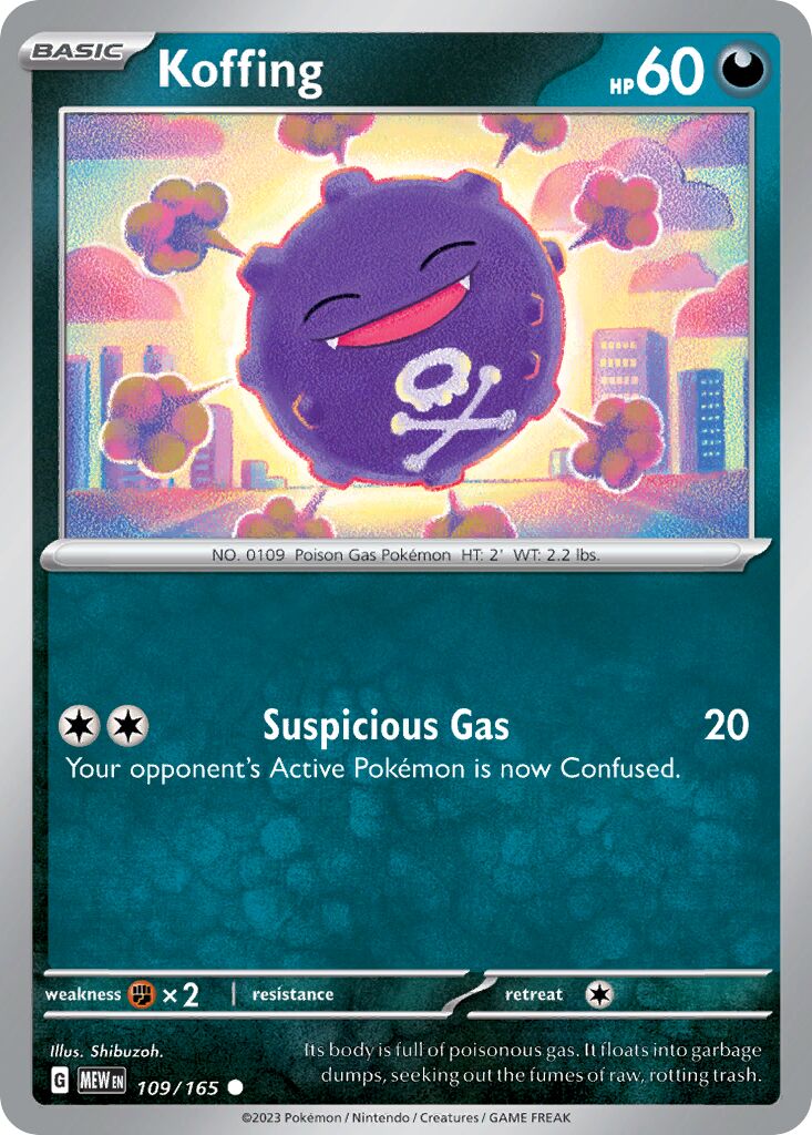 Koffing 109/165 — 151 (English Pokémon TCG card)