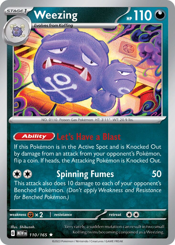 Weezing 110/165 — 151 (English Pokémon TCG card)