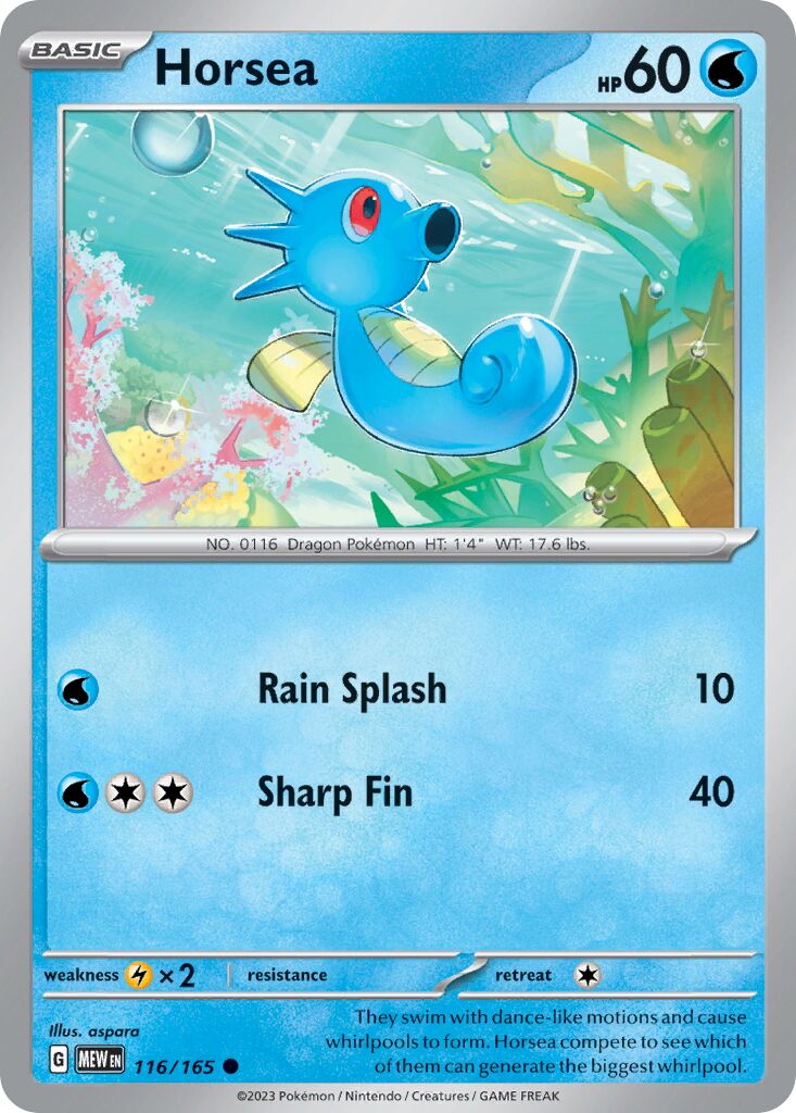 Horsea 116/165 — 151 (English Pokémon TCG card)