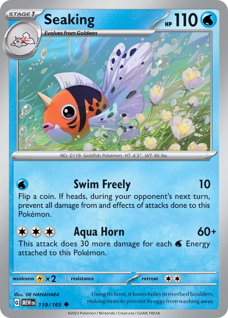 Seaking 119/165 — 151 (English Pokémon TCG card)