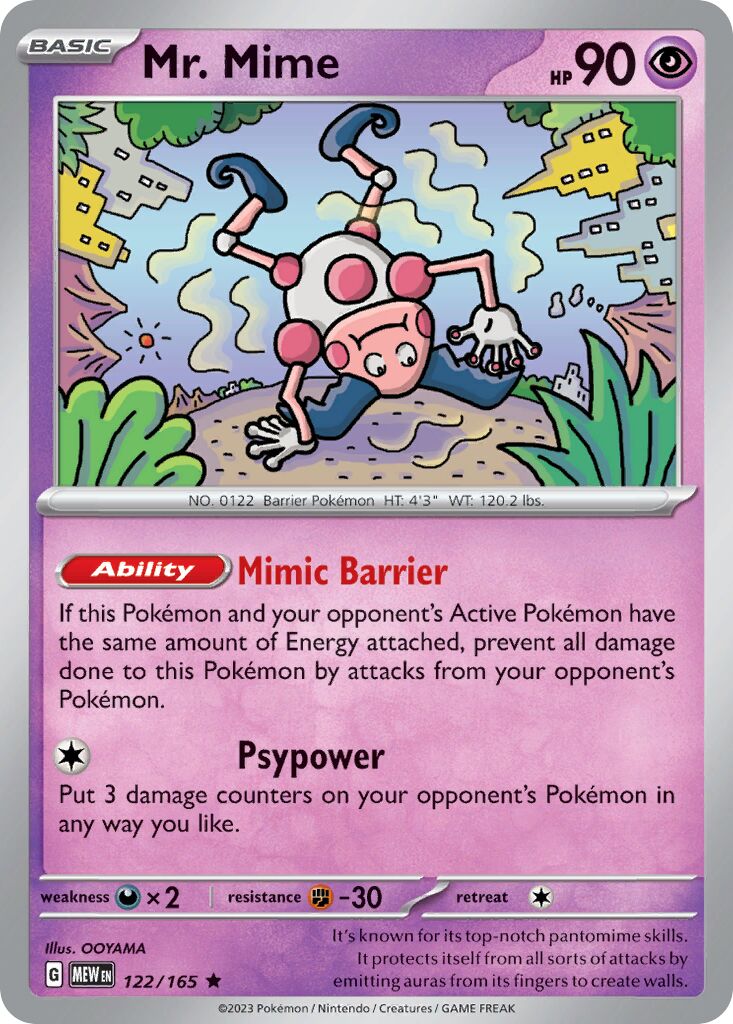 Mr. Mime 122/165 — 151 (English Pokémon TCG card)