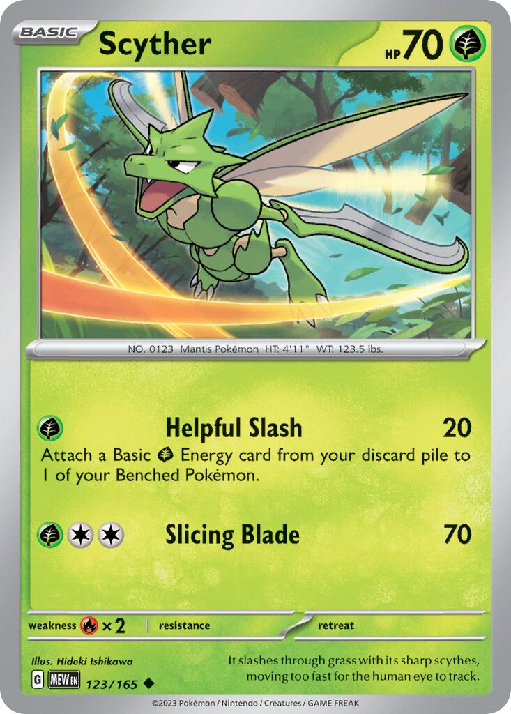 Scyther 123/165 — 151 (English Pokémon TCG card)