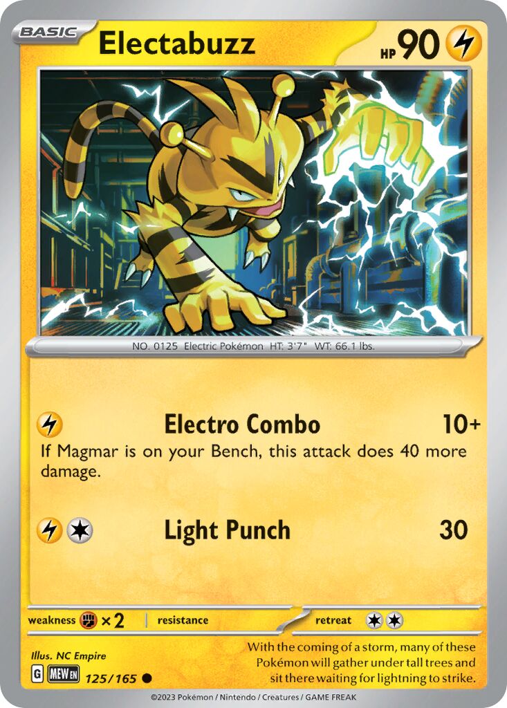 Electabuzz 125/165 — 151 (English Pokémon TCG card)