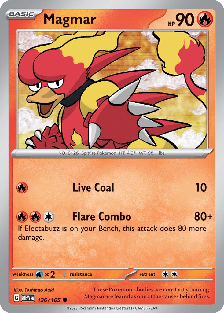 Magmar 126/165 — 151 (English Pokémon TCG card)