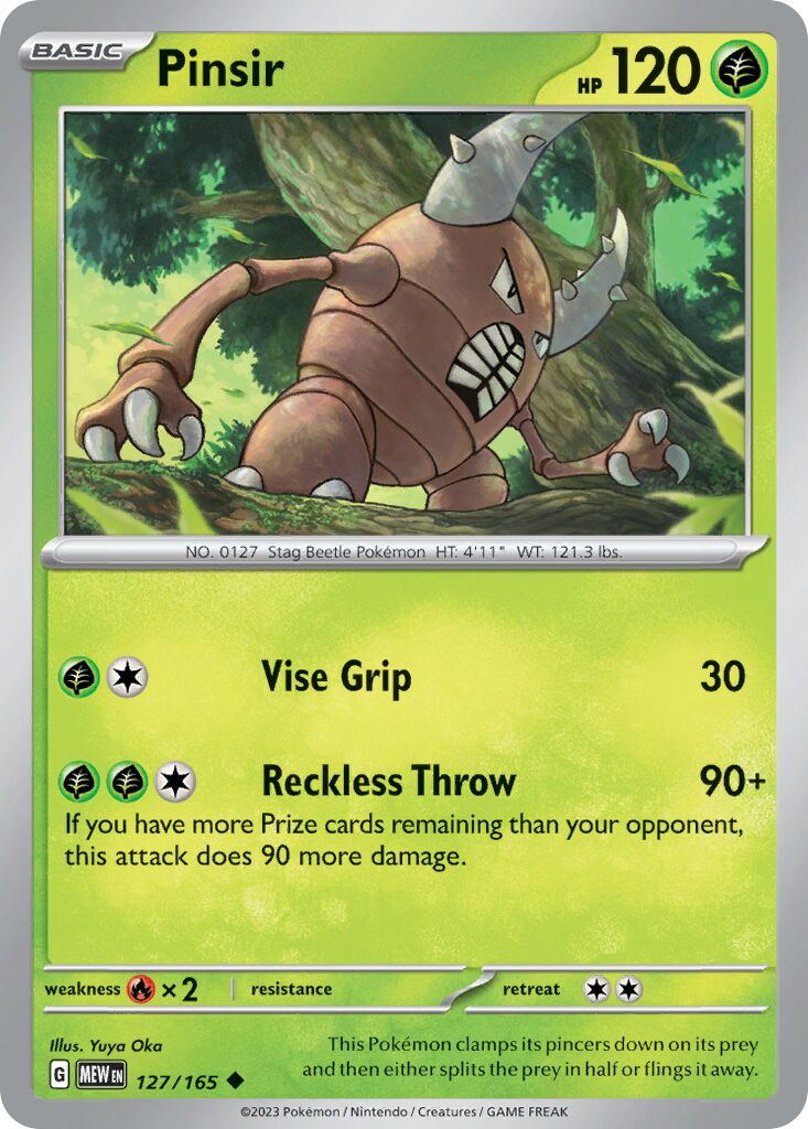 Pinsir 127/165 — 151 (English Pokémon TCG card)