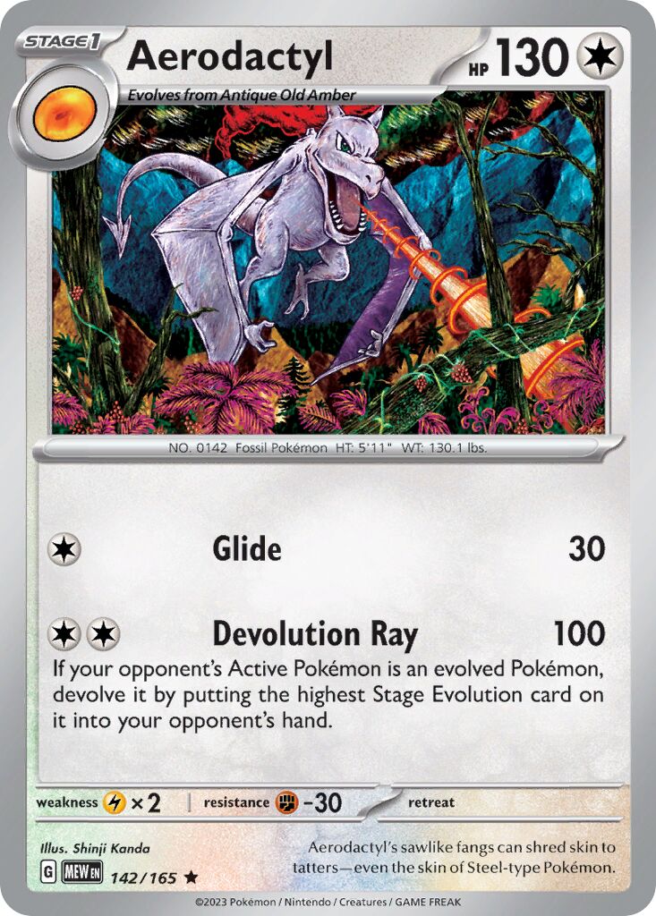 Aerodactyl 142/165 — 151 (English Pokémon TCG card)