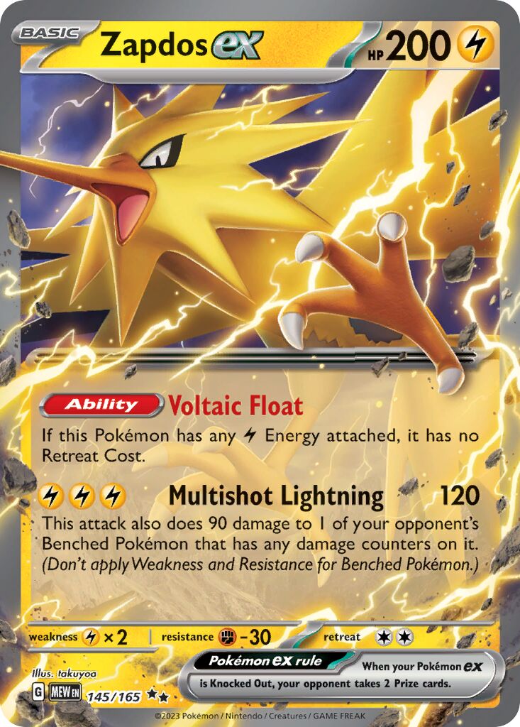 Zapdos ex 145/165 — 151 (English Pokémon TCG card)