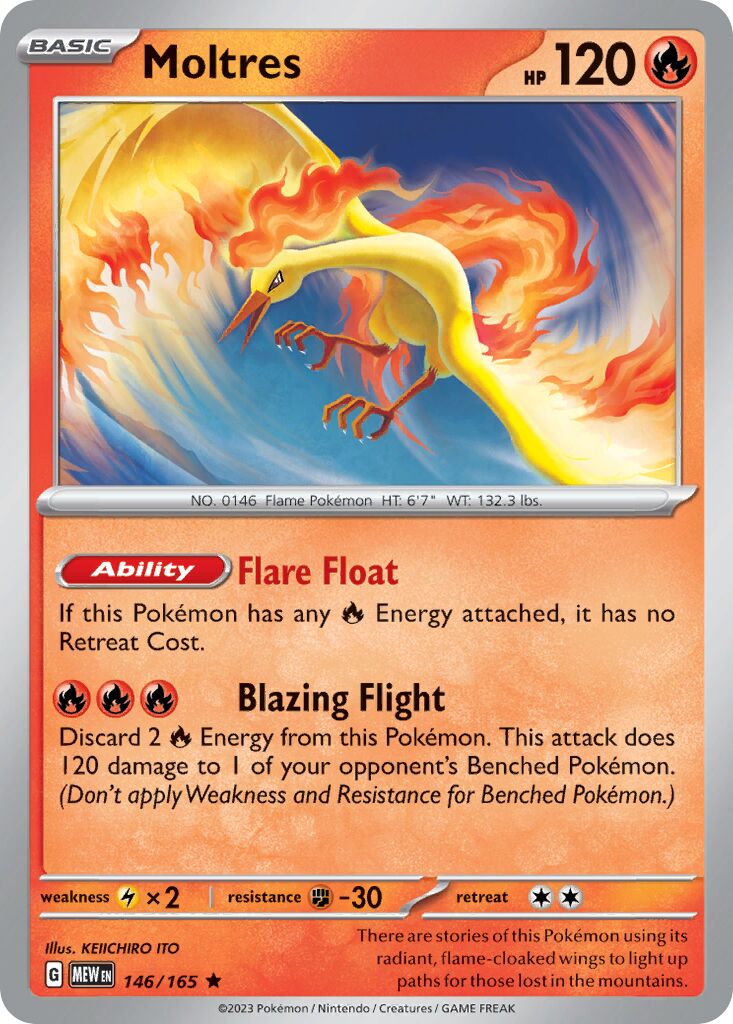 Moltres 146/165 — 151 (English Pokémon TCG card)
