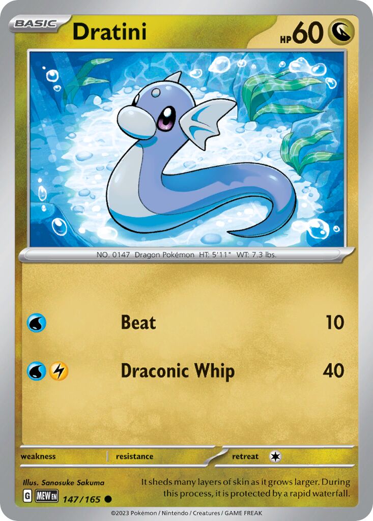 Dratini 147/165 — 151 (English Pokémon TCG card)