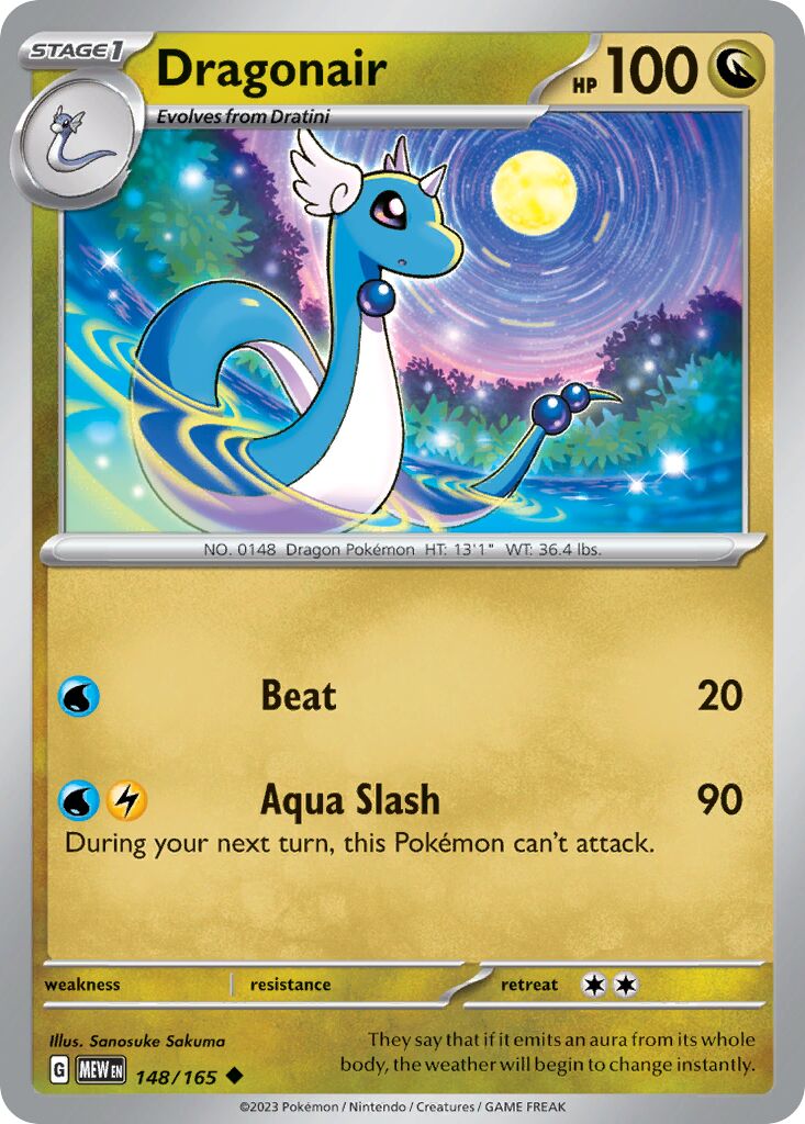 Dragonair 148/165 — 151 (English Pokémon TCG card)