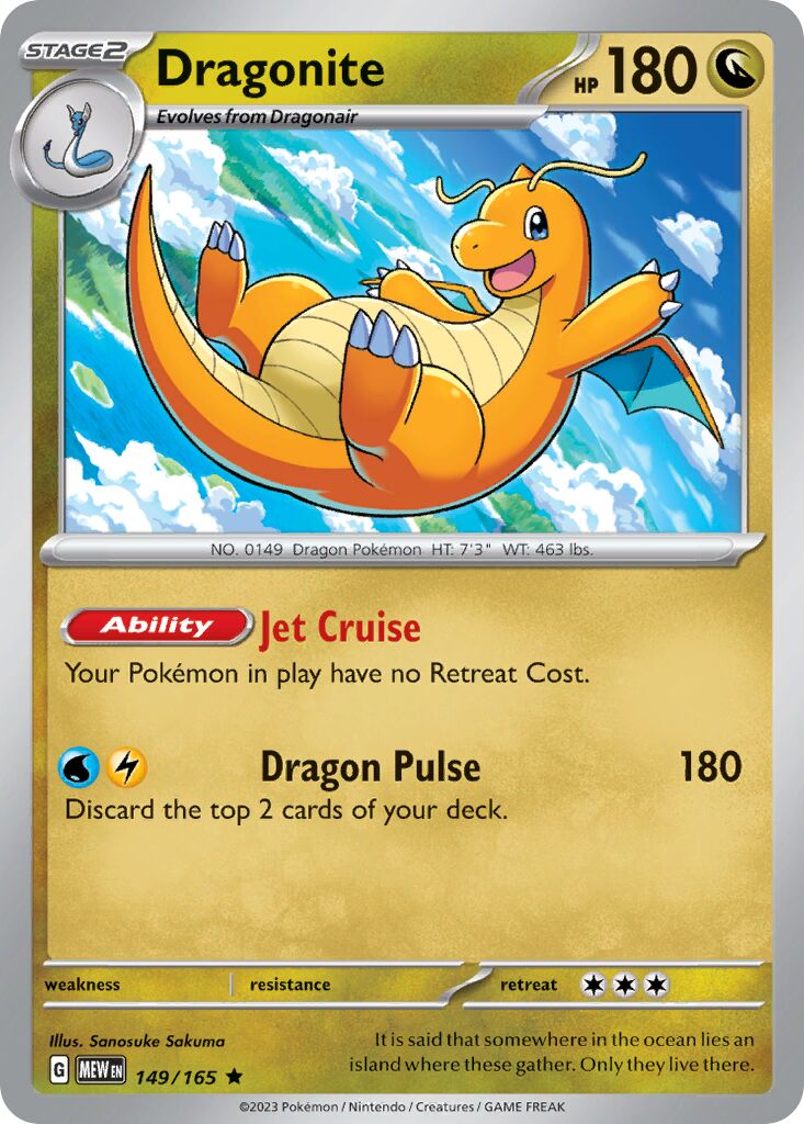 Dragonite 149/165 — 151 (English Pokémon TCG card)