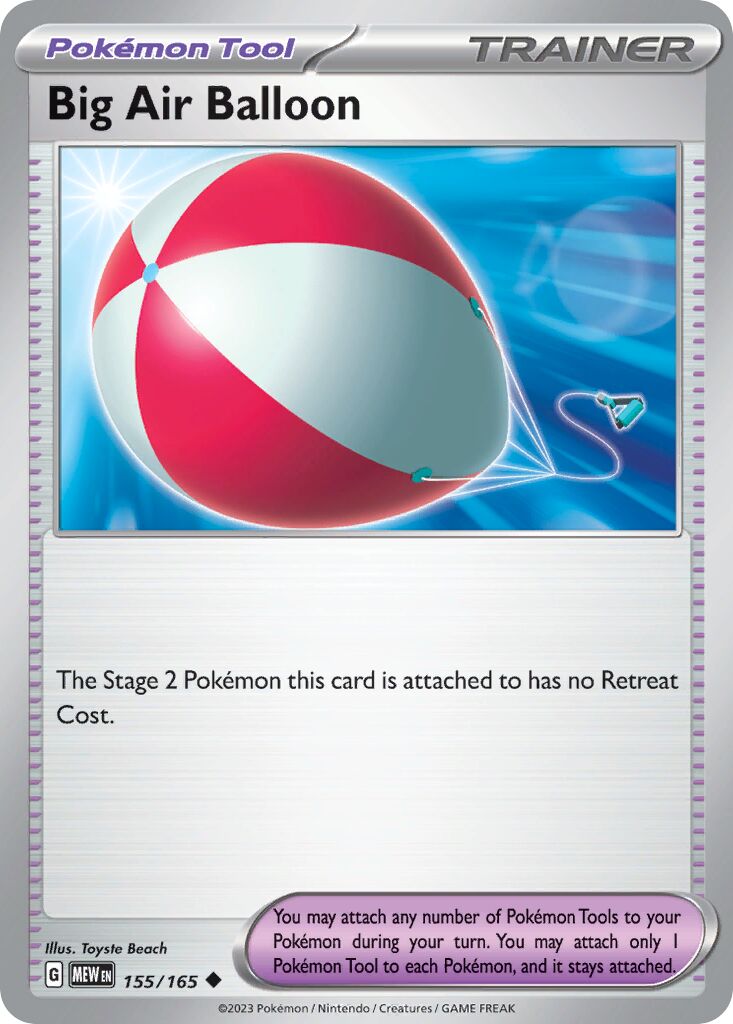 Big Air Balloon 155/165 — 151 (English Pokémon TCG card)