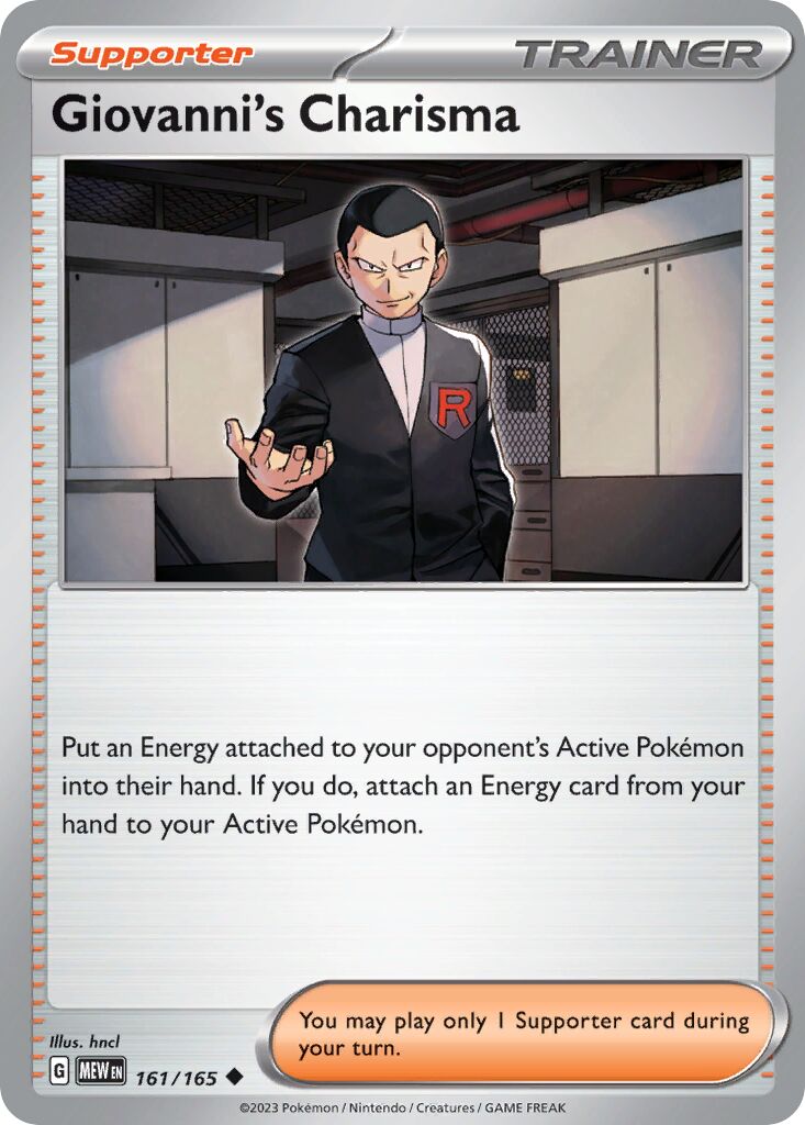 Giovanni's Charisma 161/165 — 151 (English Pokémon TCG card)
