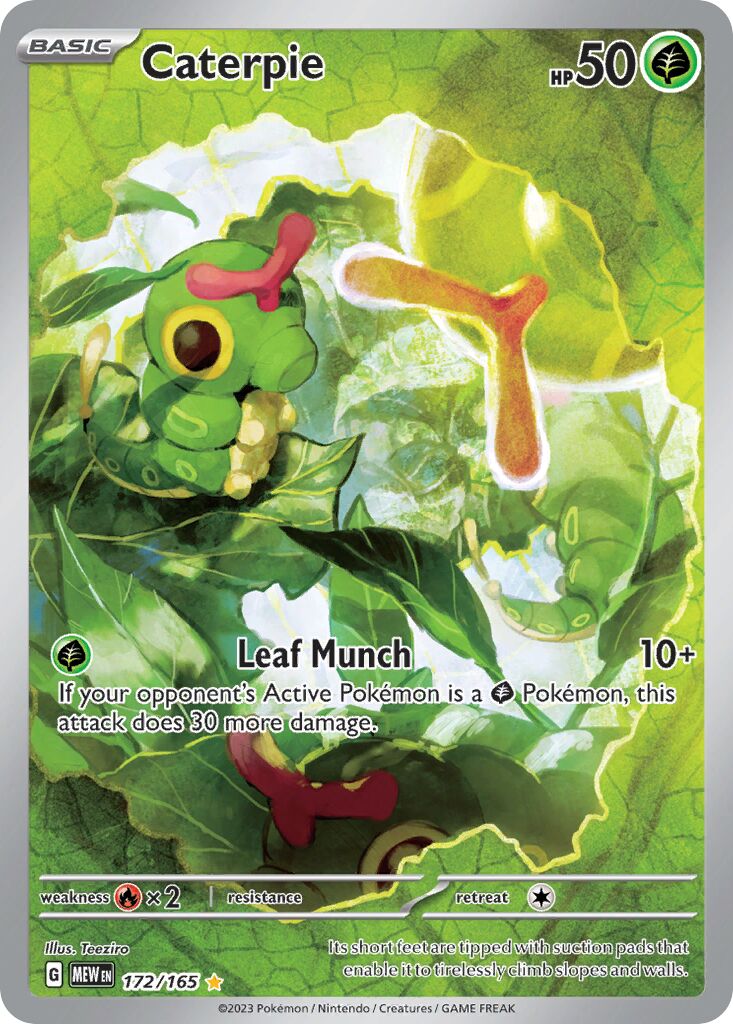 Caterpie 172/165 — 151 (English Pokémon TCG card)