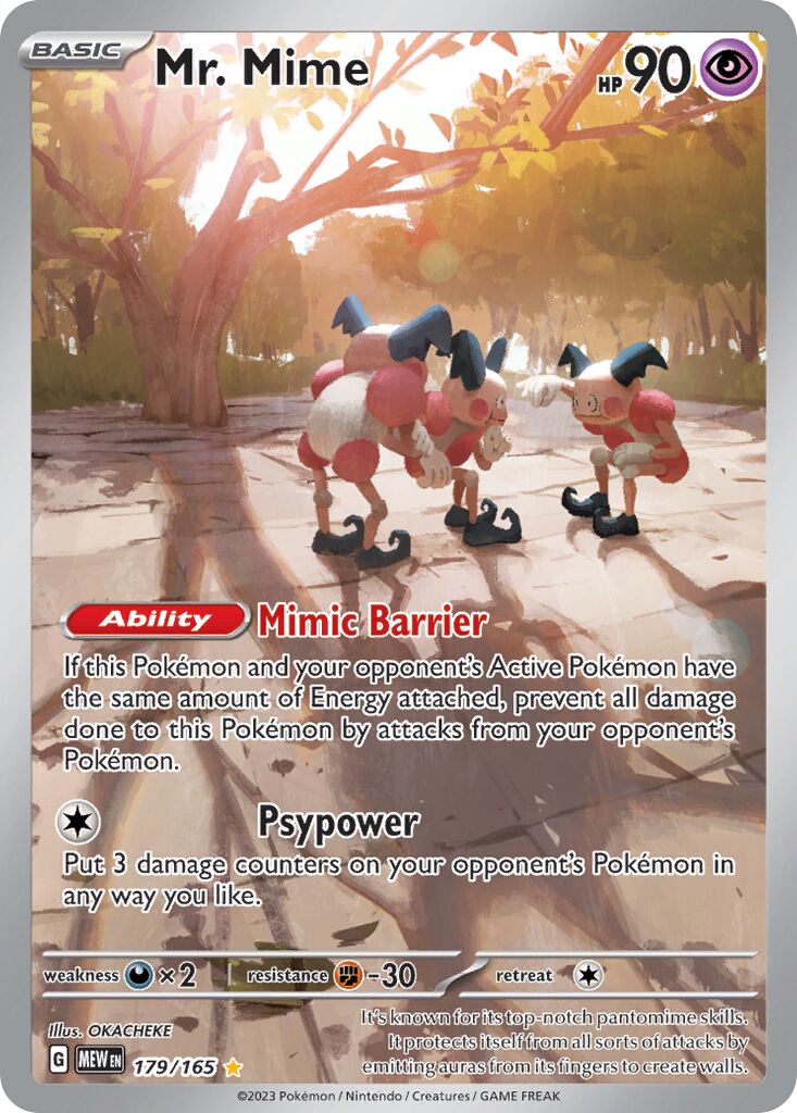 Mr. Mime 179/165 — 151 (English Pokémon TCG card)
