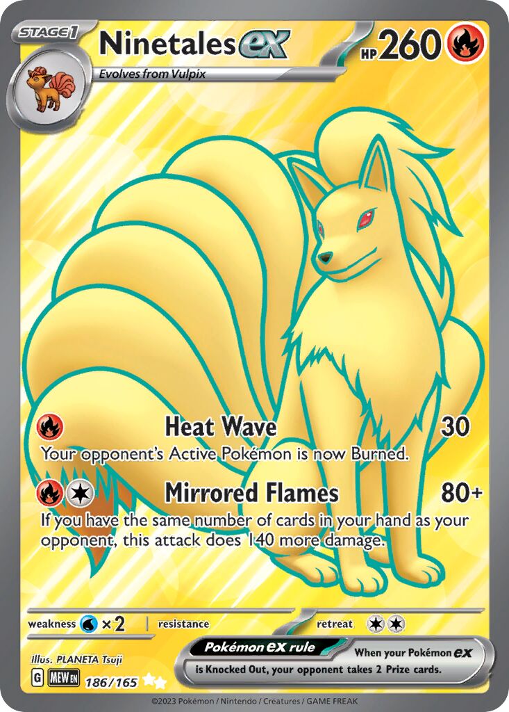 Ninetales ex 186/165 — 151 (English Pokémon TCG card)