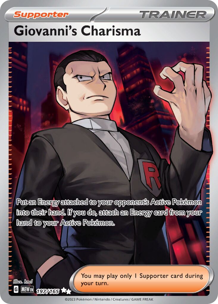 Giovanni's Charisma 197/165 — 151 (English Pokémon TCG card)