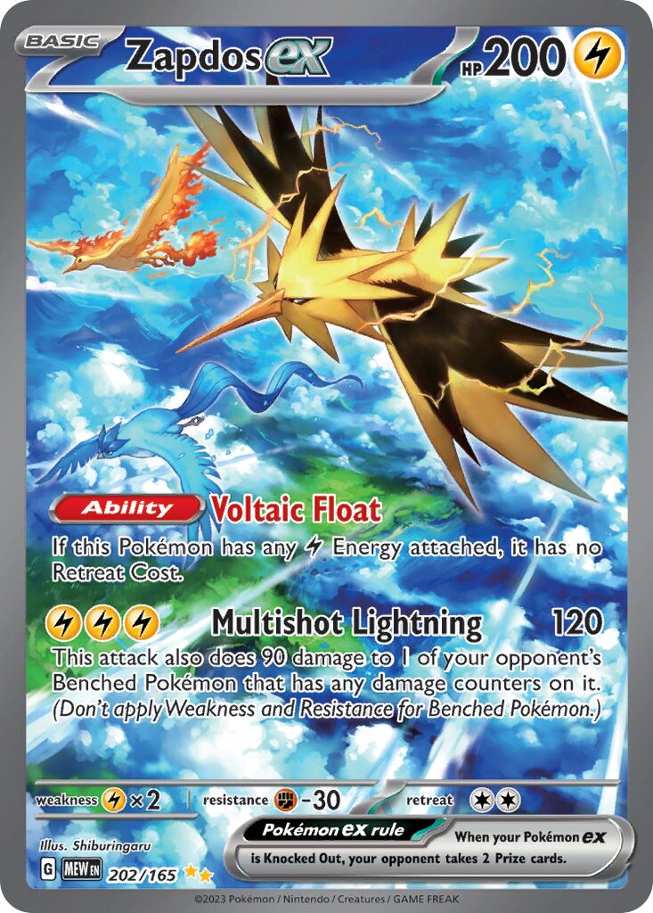 Zapdos ex 202/165 — 151 (English Pokémon TCG card)