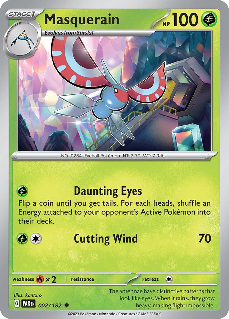 Masquerain 002/182 — Paradox Rift (English Pokémon TCG card)