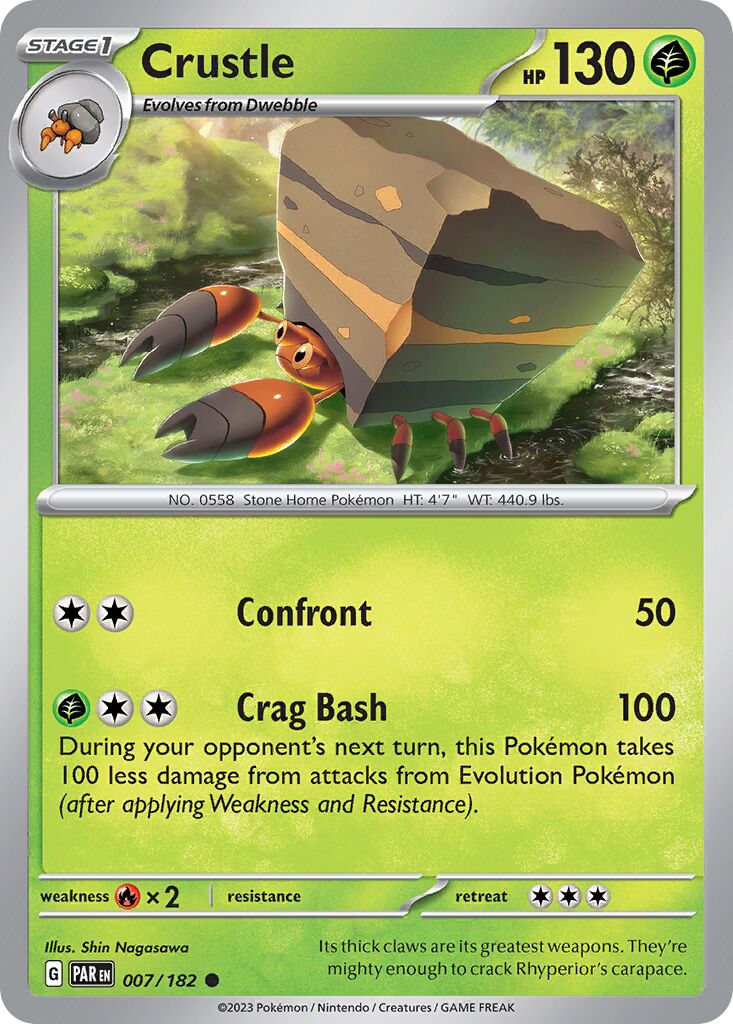 Crustle 007/182 — Paradox Rift (English Pokémon TCG card)