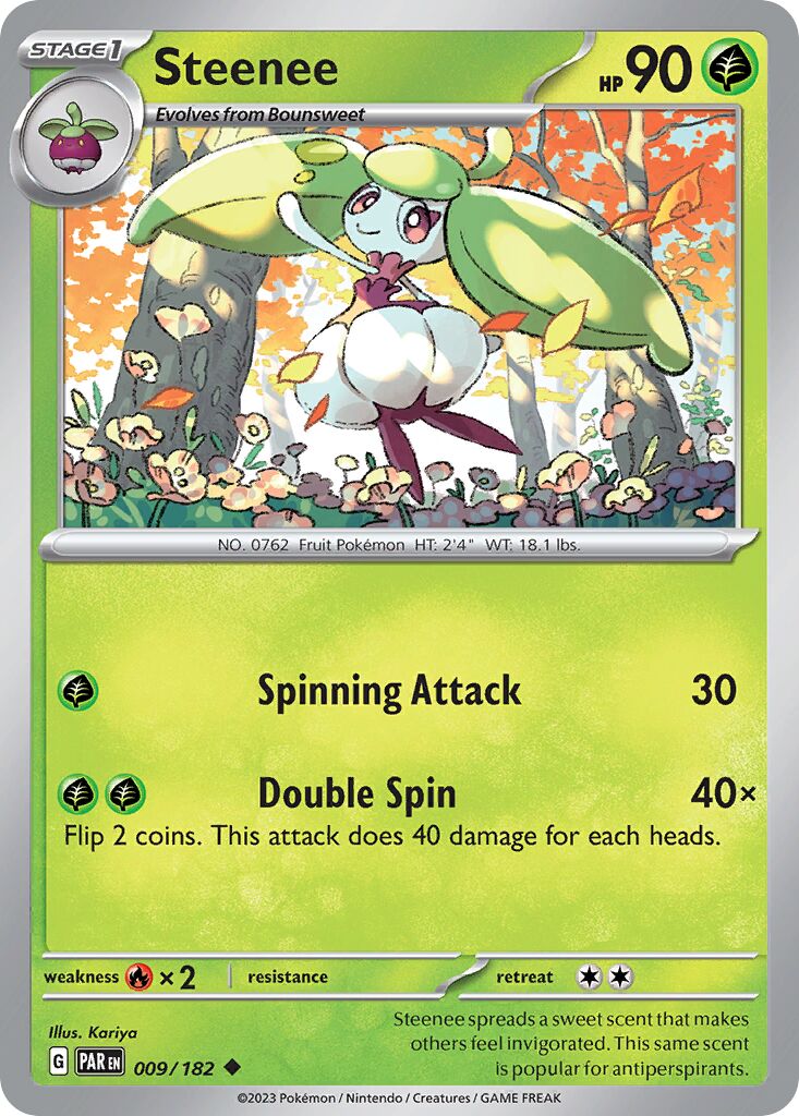 Steenee 009/182 — Paradox Rift (English Pokémon TCG card)