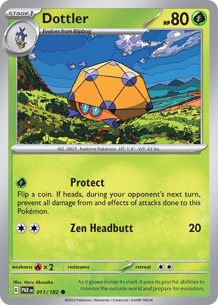 Dottler 011/182 — Paradox Rift (English Pokémon TCG card)