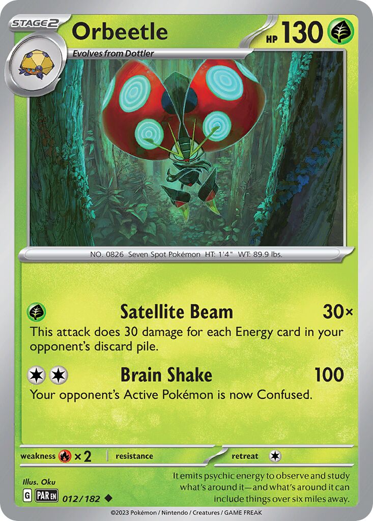 Orbeetle 012/182 — Paradox Rift (English Pokémon TCG card)