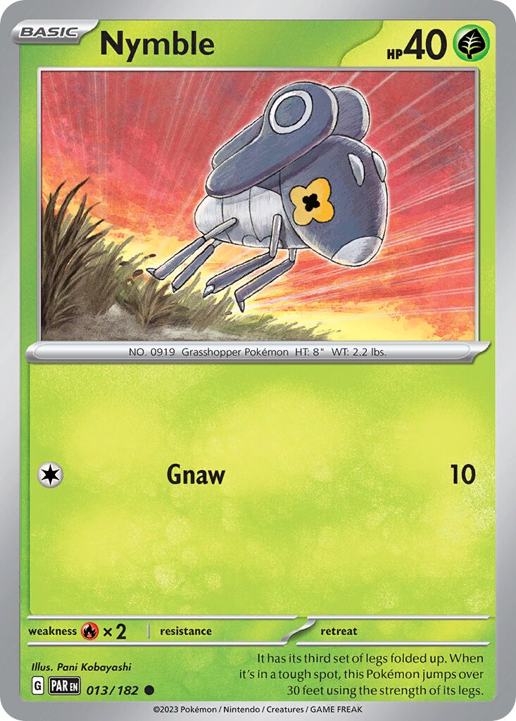 Nymble 013/182 — Paradox Rift (English Pokémon TCG card)