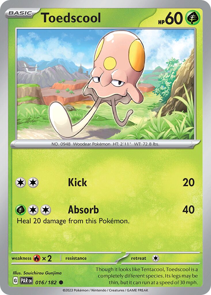 Toedscool 016/182 — Paradox Rift (English Pokémon TCG card)