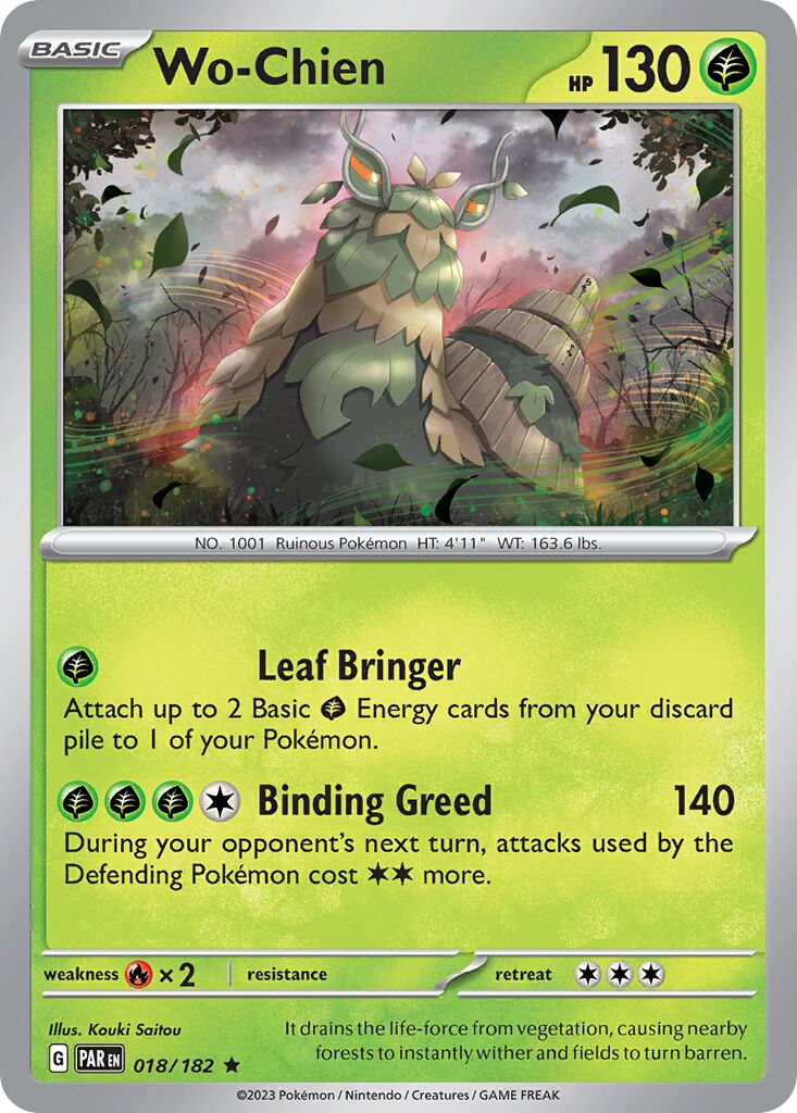 Wo-Chien 018/182 — Paradox Rift (English Pokémon TCG card)