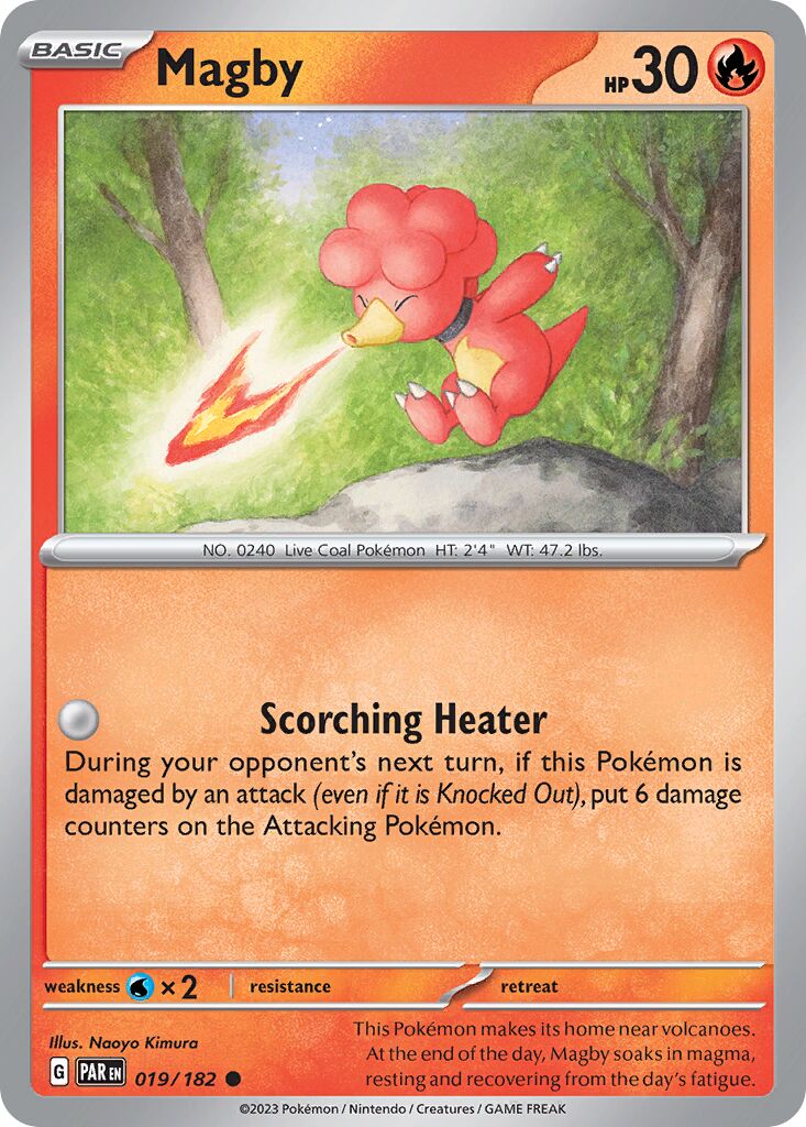 Magby 019/182 — Paradox Rift (English Pokémon TCG card)