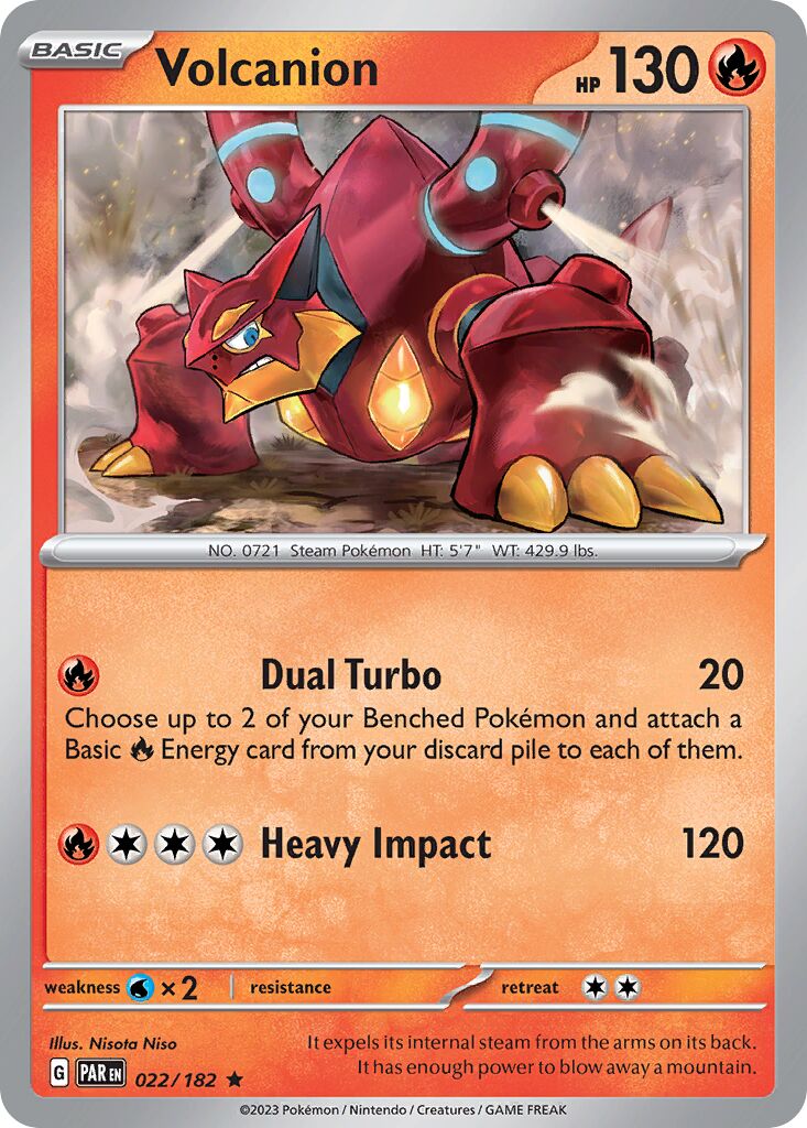 Volcanion 022/182 — Paradox Rift (English Pokémon TCG card)